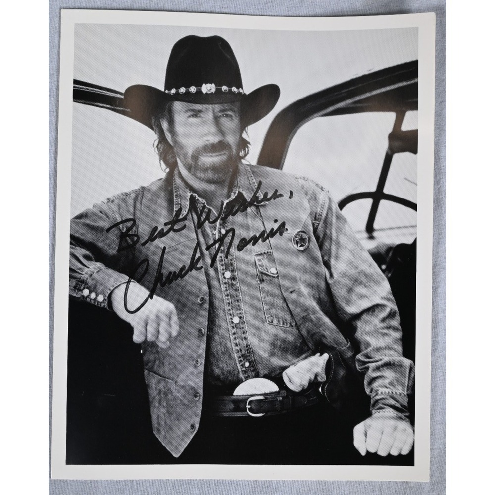 Chuck Norris Autograph Photo Reprint Walker Texas Ranger 8x10